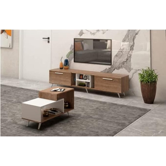 دوماني وحدة شاشة 180×  40× 50 سم خشب ام دي اف اللون بنى T0120
