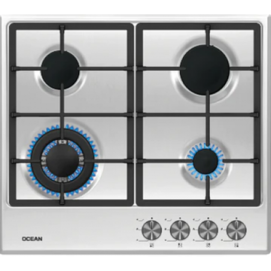 اوشن مسطح بلت ان 4 شعله 60 سم غاز تركى اشعال ذاتي امان كامل  استانلس  OGHF 64 I PRO SV
