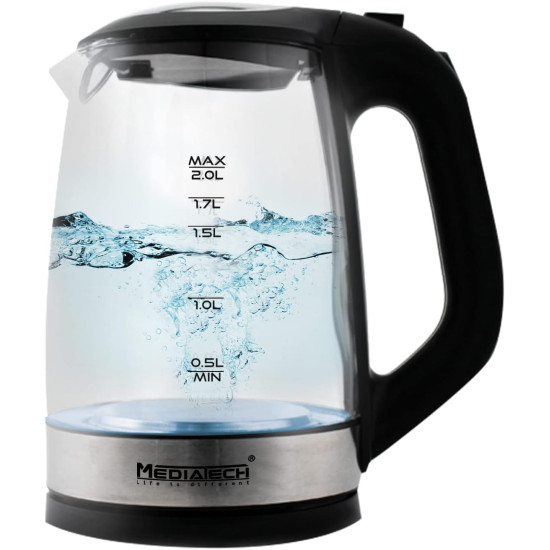ميديا تك غلاية زجاج 2 لتر MT-K101 ميديا تك غلاية زجاج 2 لتر MT-K101